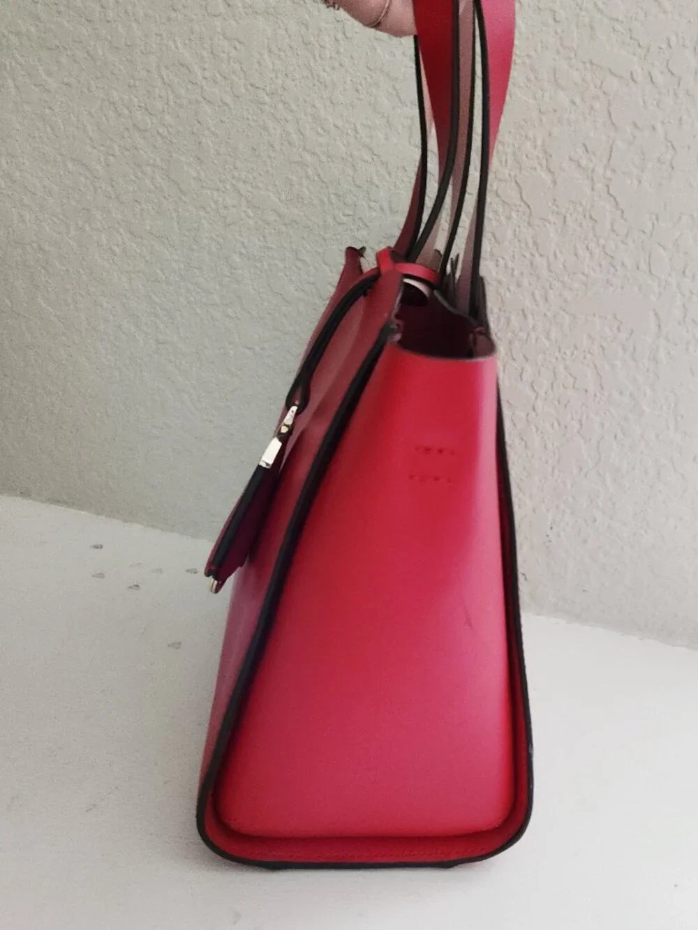 New Kate Spade NY Mina Red Leather Scalloped Shoulder Bag Purse